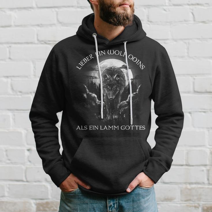 Lieber Ein Wolf Odins Als Ein Lamm Gottes Nordic Kapuzenpullover Geschenke für Ihn