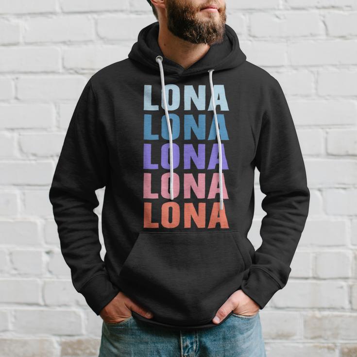 Lustiges Geschenk Name Lona Personalisierteorname Kapuzenpullover Geschenke für Ihn