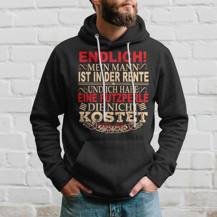 Mein Mann Ist In Der Rente Und Ich Habe Putzperlle-Rentner My Man Kapuzenpullover Geschenke für Ihn