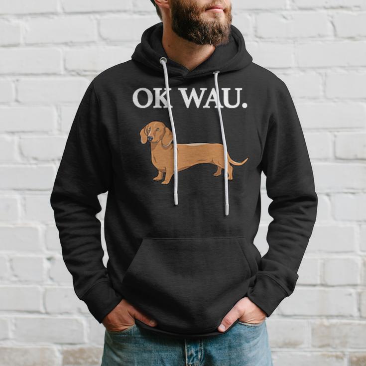 Ok Wau X Dackel Dachshund Dog Lovers Humour Fun Kapuzenpullover Geschenke für Ihn