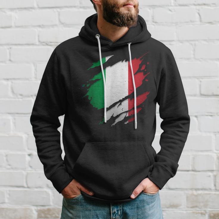 Proud Italian Italia Ripped Italian Flag Kapuzenpullover Geschenke für Ihn