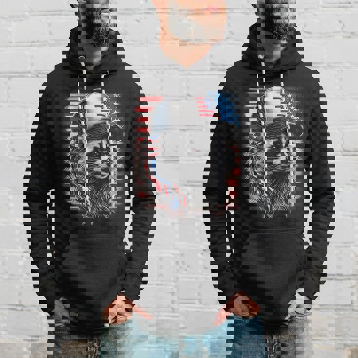 Redneck Raccoon Mullet White Trash Party Attire 4Th July Hoodie Gifts for Him