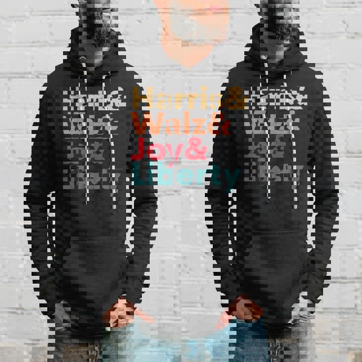 Retro Harris Walz Waltz 2024 Harris Walz Joy Liberty Hoodie Gifts for Him