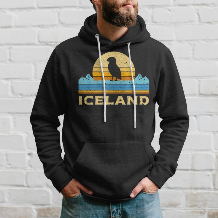 Retro Island Puffin Icelandic Bird Puffin Kapuzenpullover Geschenke für Ihn