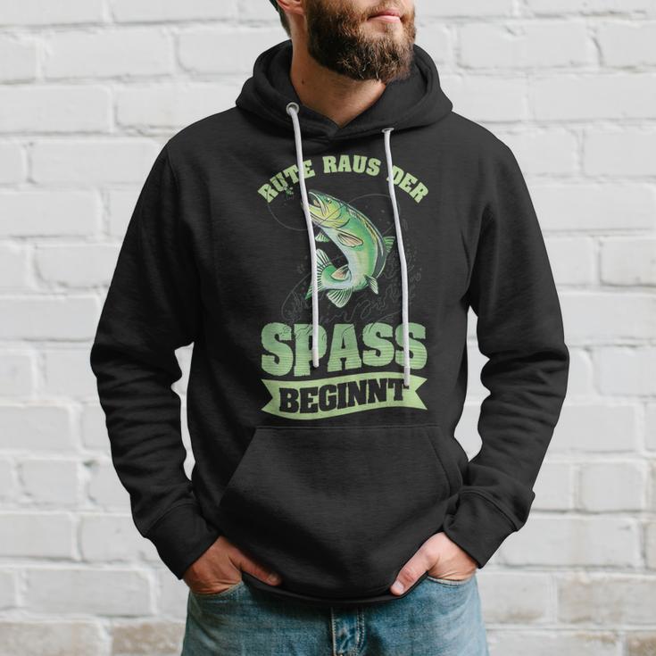 Rute Raus Der Spaß Beginnt Lustiger Angler Angeln Slogan Kapuzenpullover Geschenke für Ihn