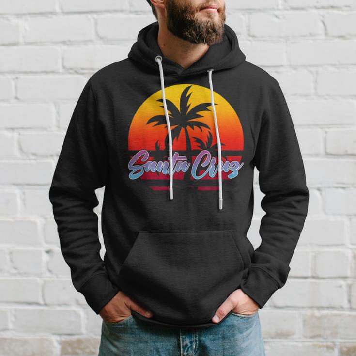 Santa Cruz Ca California Retro Sunset Kapuzenpullover Geschenke für Ihn