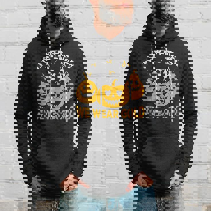 In September We Wear Gold Scary Pumpkin And Ghosts Costume Hoodie Gifts for Him
