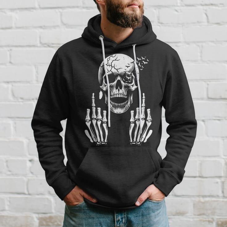 Skull Skeleton Middle Finger Adult Humour F You Kapuzenpullover Geschenke für Ihn