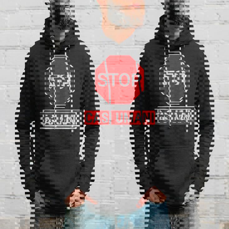 Stop Casi Umani Scritta Divertente Cartello Stradale Rosso Felpa con cappuccio Regalos para él