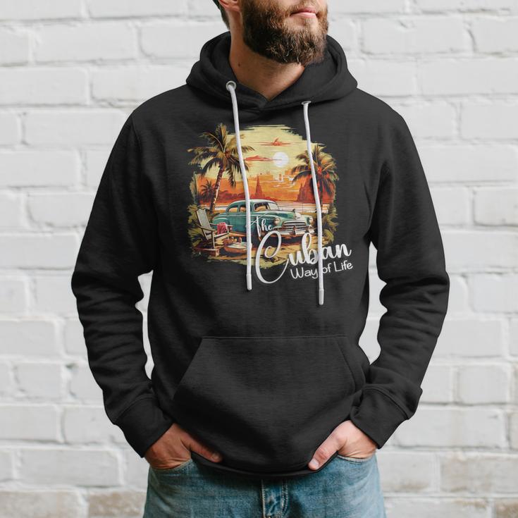 Sunset Cuba Oldtimer Palm Trees Retrointage Summer Kapuzenpullover Geschenke für Ihn