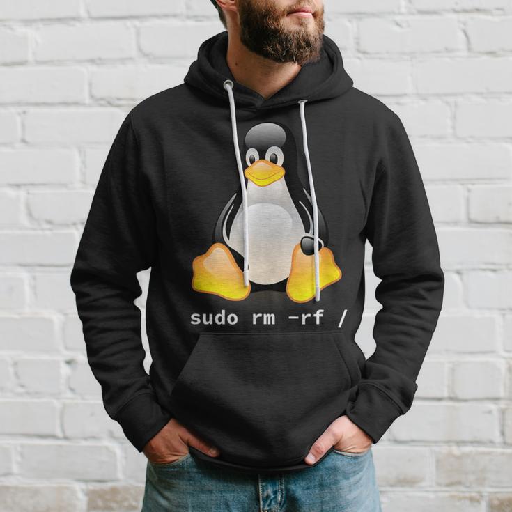 Tux Linux Penguin Sudo Rm -Rf Computer Science Kapuzenpullover Geschenke für Ihn