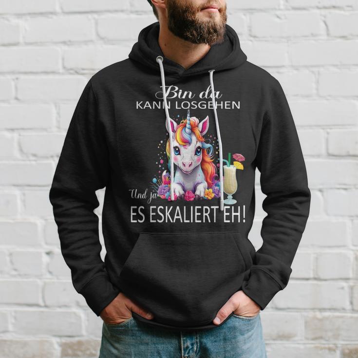 With Unicorn Bin Da Kann Losgehen Und Ja Es Escaliert Eh Kapuzenpullover Geschenke für Ihn