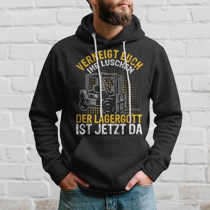 Veignt Euch Ihr Luschen Der Lagergott Ist Jetzt Da Stapler Kapuzenpullover Geschenke für Ihn