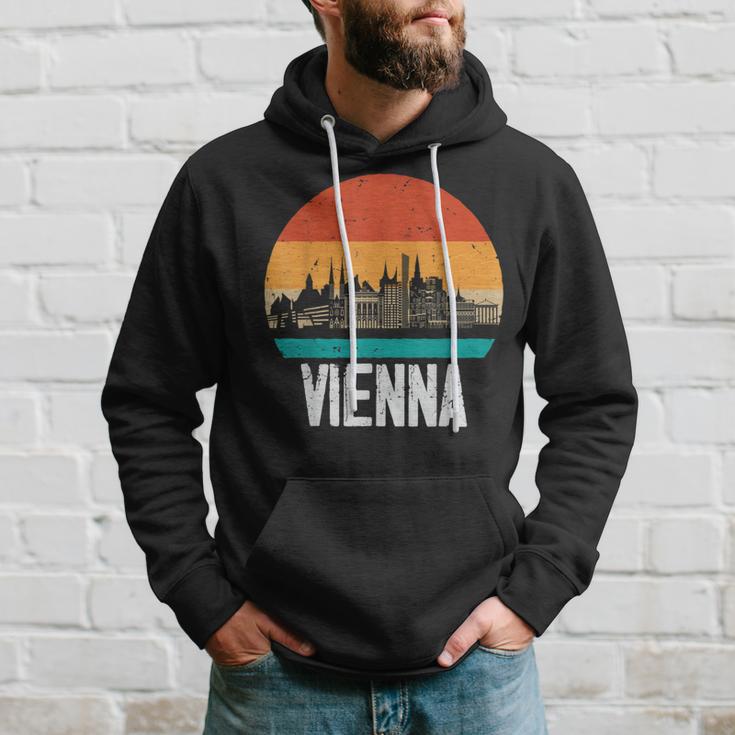 Vienna Austria Retrointage Sunset Skylineienna Kapuzenpullover Geschenke für Ihn