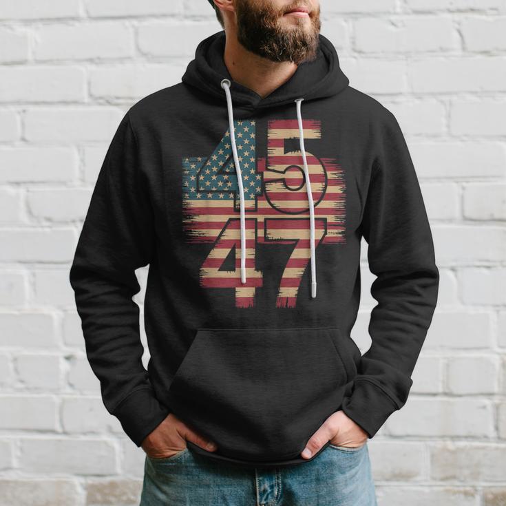 Vintage American Flag Retro 45 47 Trump 2024 Kapuzenpullover Geschenke für Ihn