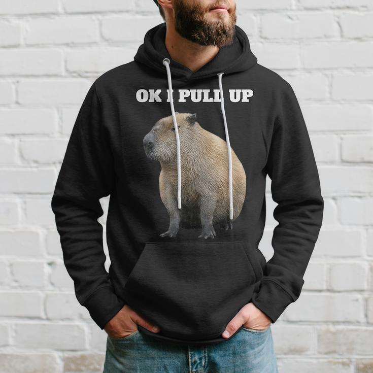 Vintage Ok I Pull Up Capybara Kapuzenpullover Geschenke für Ihn