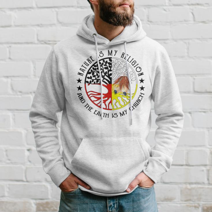 Die Natur Ist Meine Religion Und Die Erde Ist Meine Kirch Gray Kapuzenpullover Geschenke für Ihn