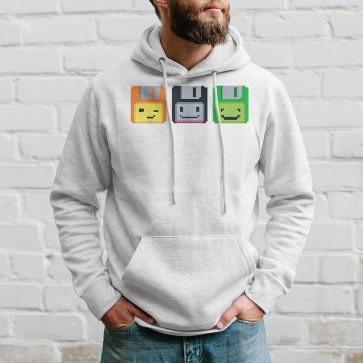 Diskette Floppy Retro Nerd Gamer Pixel Kapuzenpullover Geschenke für Ihn