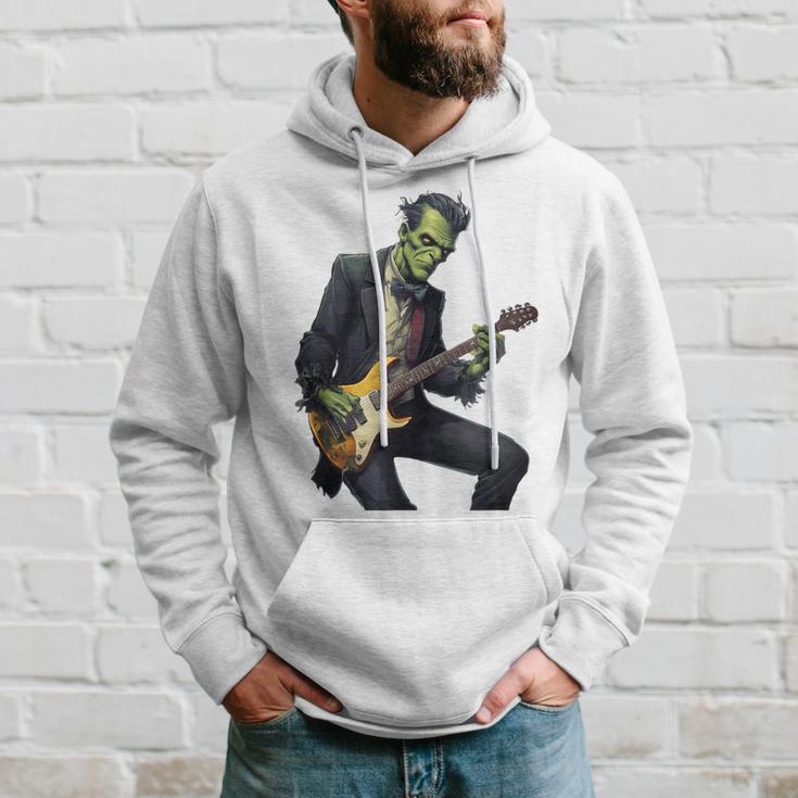 Halloween Cool Monster Playing Electric Guitar Hoodie Gifts for Him