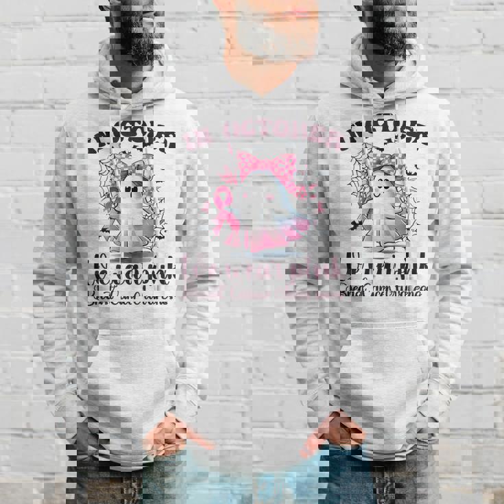 Halloween In October We Wear Pink Breast Cancer Awareness Hoodie Gifts for Him