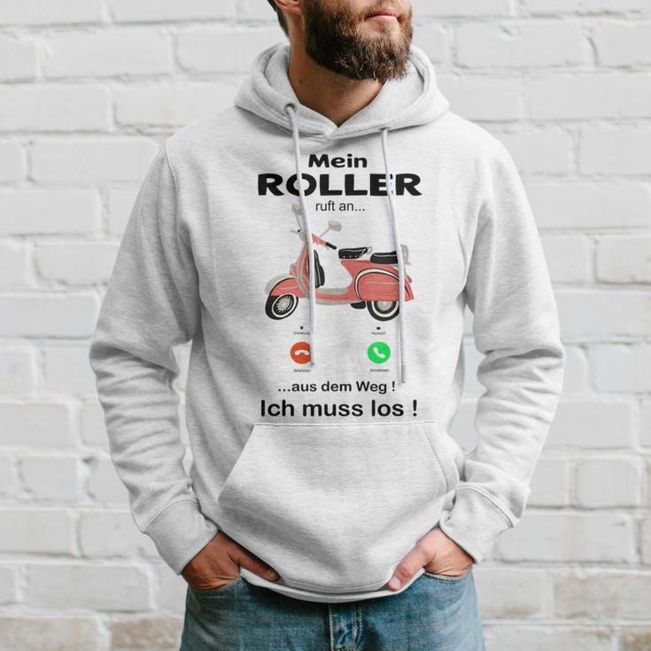 Mein Roller Ruft An Mofa Moped Retro Scooter Gray Kapuzenpullover Geschenke für Ihn