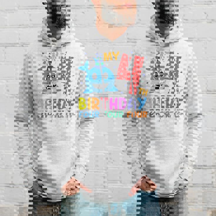Niños My 4Th Birthday Diseño De Tiburón Para Niños Sudadera Regalos para él