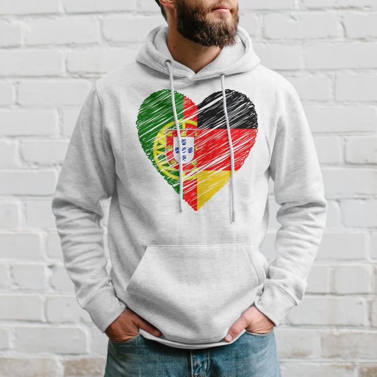 Portugal Germany Heart Germany Flag Portuguese Flag Heart Blue Kapuzenpullover Geschenke für Ihn