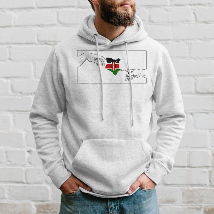 Silhouette Kenya Flag Michelangelo Hands Kenya Kapuzenpullover Geschenke für Ihn