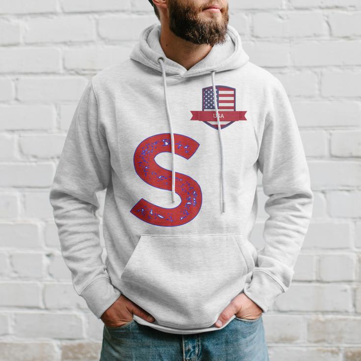 Usa Flag Letter S American Usa Red Kapuzenpullover Geschenke für Ihn