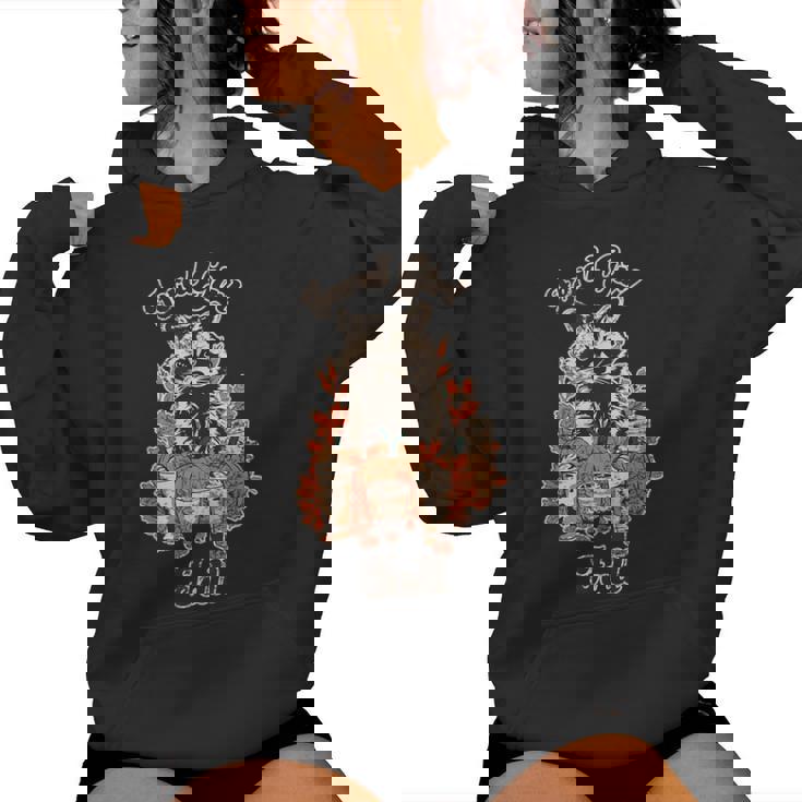 Autunno Ragazza Feral Ragazza Autunno Meme Raccoon Ragazza Felpa con cappuccio da donna
