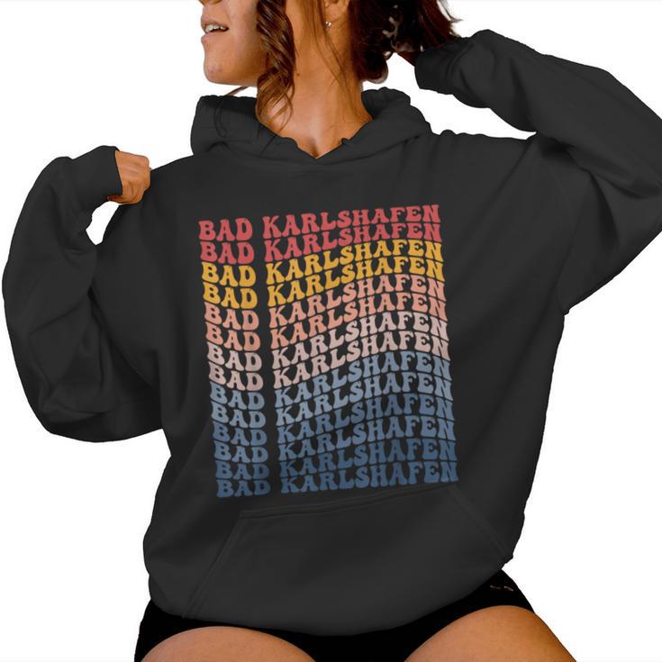 Bad Karlshafen City Groovy Retro Kapuzenpullover für Damen