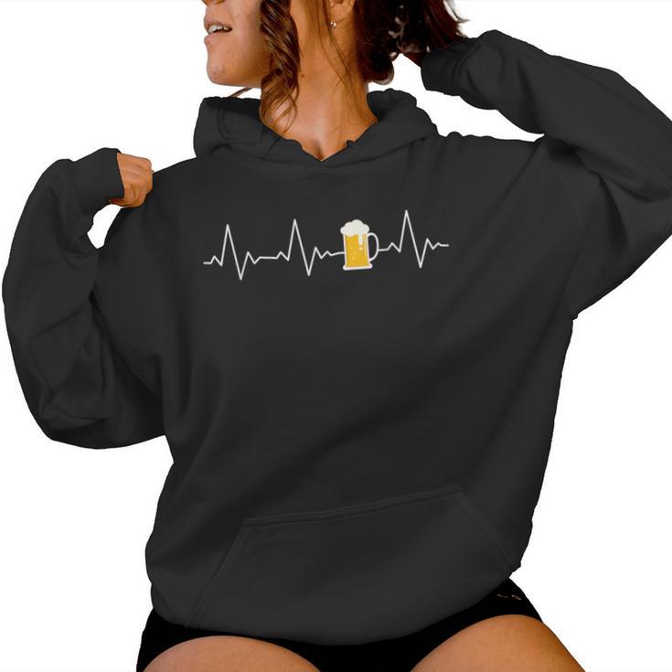 Beer Heartbeat Beer Pils Wheat Ecg Beer Drinker Kapuzenpullover für Damen