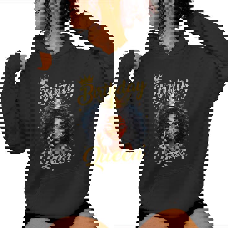 Birthday Queen Melanin Afro African American Girls Women Women Hoodie