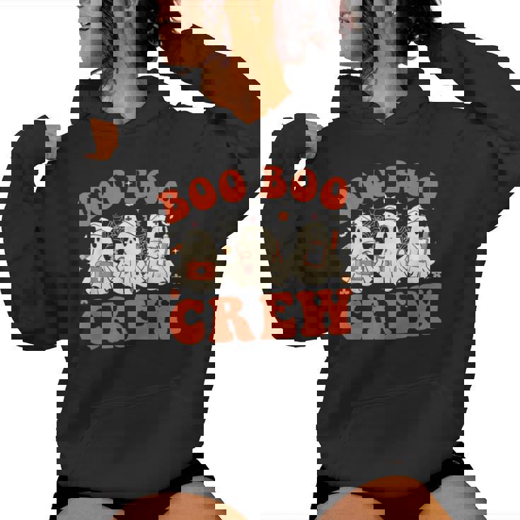 Boo Boo Crew Nurse Ghost Scrub Top Nursing Halloween Costume Women Hoodie