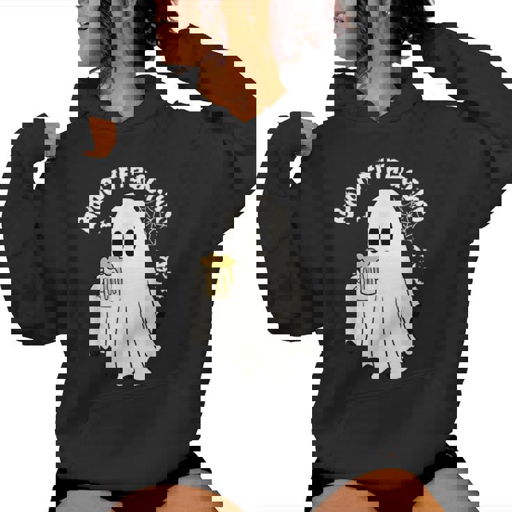 Borracho Halloween Drink Beer Mexican Drunk Ghost Spanish Women Hoodie
