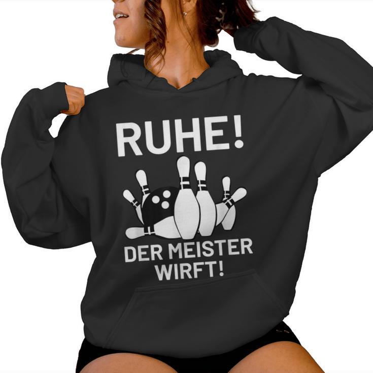 Bowling Bowler Peace Der Meister Wirft Kapuzenpullover für Damen