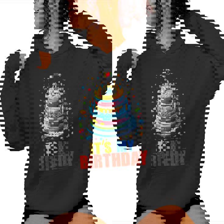 Building Bricks Cake It's My Birthday Boys Girls Build Women Hoodie