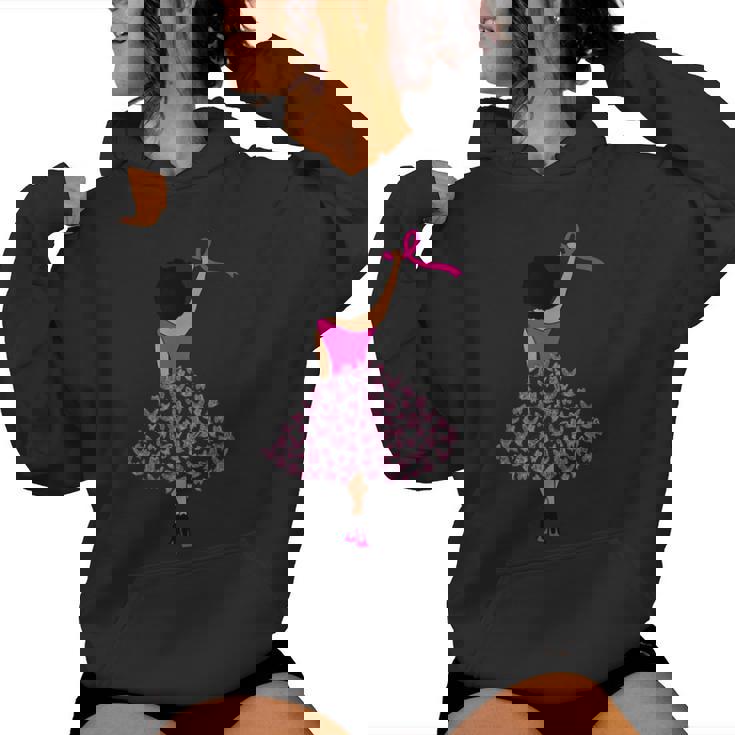 Butterfly African Black Girl Breast Cancer Survivor Warrior Women Hoodie