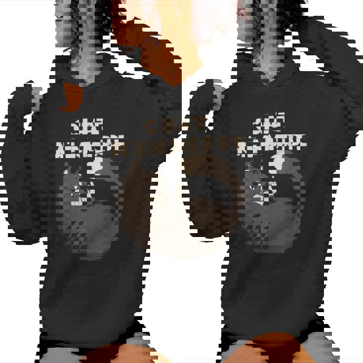 Chat M'emmerde Chat M'épuise Chat Homme Cadeau Humour Sweat à capuche femme