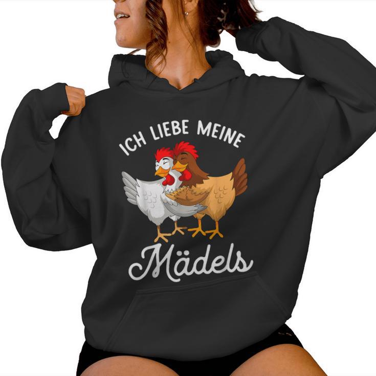 Chicken Ich Liebe Meine Mädels Kapuzenpullover für Damen