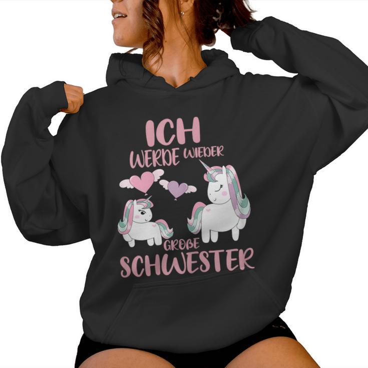 Children's Ich Werde Wieder Große Schwestererkunden Unicorns Kapuzenpullover für Damen