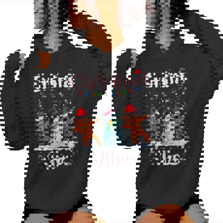 Christmas Vibes Boy Girl Christmas Dabbing Snowman Women Hoodie