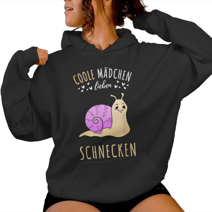 Coole Mädchen Lieben Schnecken Geschenk Kapuzenpullover für Damen