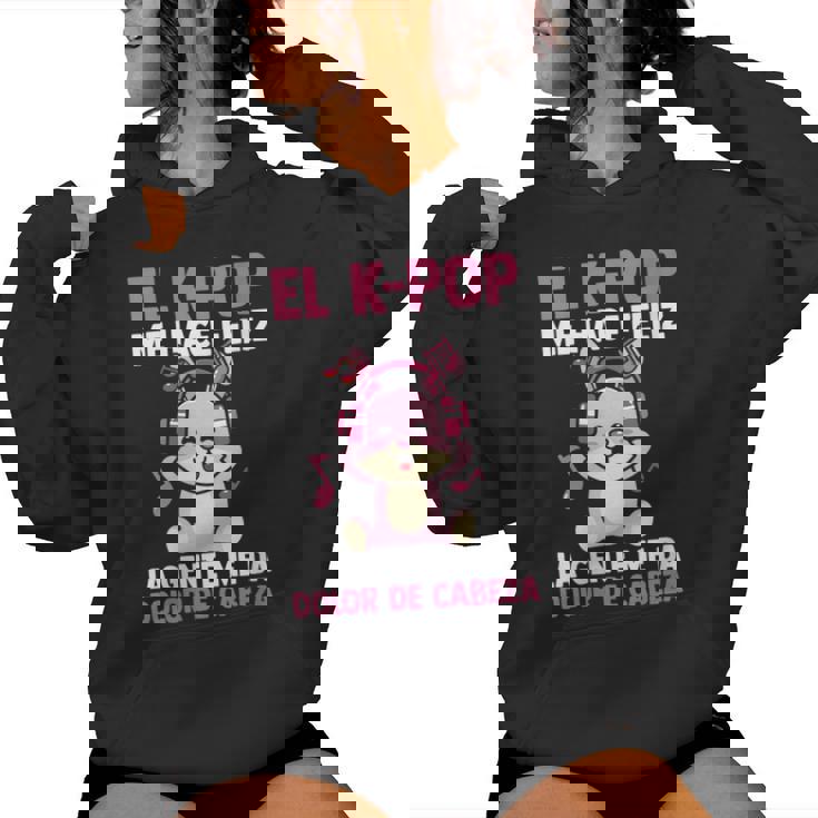El K-Pop Me Hace Feliz Kpop Musik Cuello Sudadera con capucha para mujer