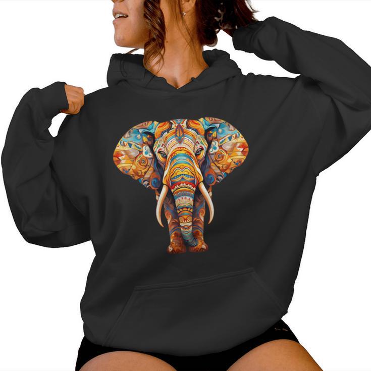 Elephant Mandala Elephant Print Kapuzenpullover für Damen