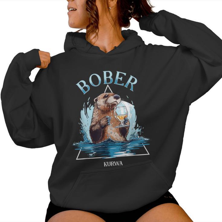 Bober Beer Drinking Beaver Lovers Bobr Meme Kapuzenpullover für Damen