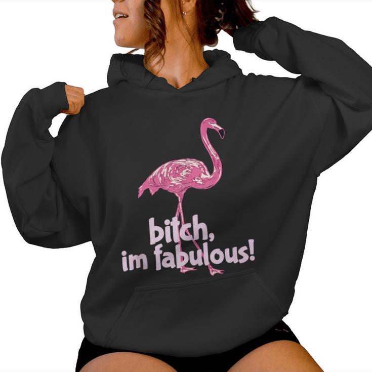 Summer Vibes I'm Fabulous Pink Flamingo Women Hoodie