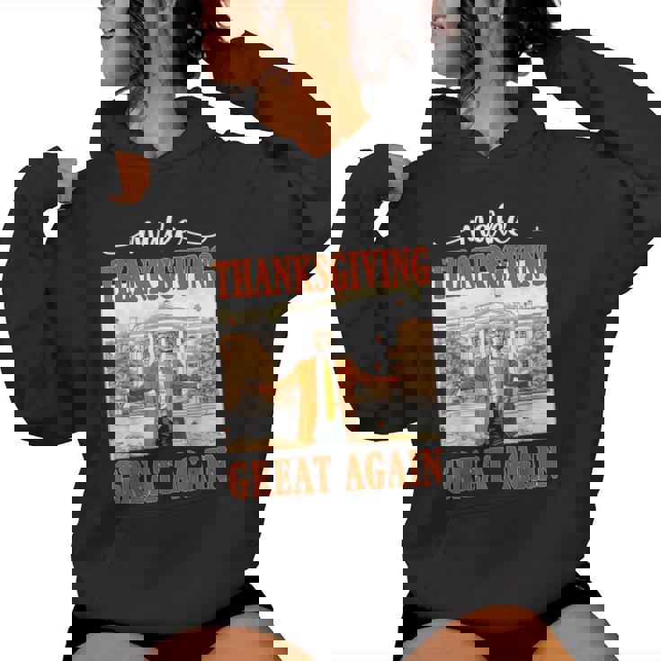 Make Thanksgiving Great Again Autumn Fall Leaves Women Hoodie