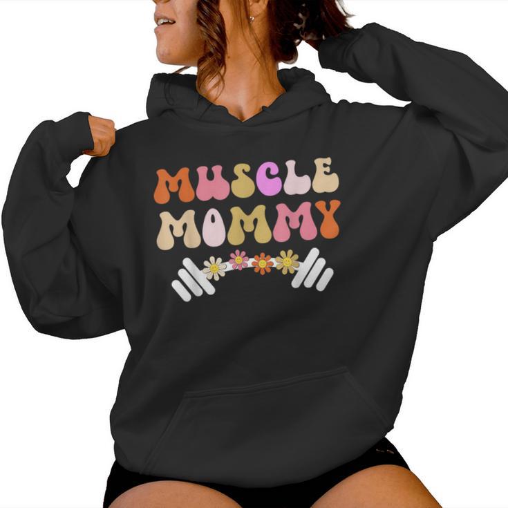 Groovy Muscle Mommy Funda Para Bomba De Gimnasio Levantamiento De Pesas Sudadera con capucha para mujer