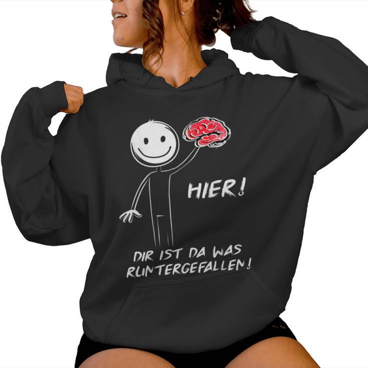 Hier Dir Ist Da Was Runtergefallen Stickman Kapuzenpullover für Damen